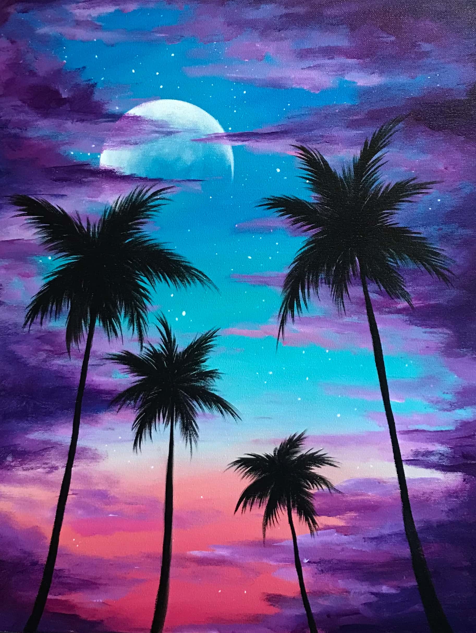 Vibrant Palm Sky