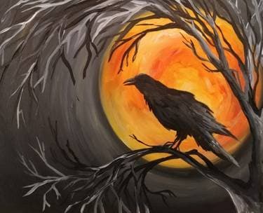 Raven Moon - Paint Nite event in Airdrie, AB