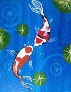 Koi Fish II - Paint and sip event at Pete's Restaurant & Brewhouse - Rocklin in Rocklin, CA - PaintNite.com