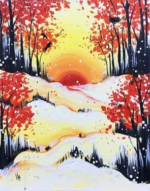 Winter in Red - Paint Nite event in Saskatoon, SK