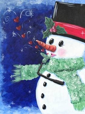Snowman Kisses - Paint and sip event at Nixx Pub in Calgary, AB - PaintNite.com