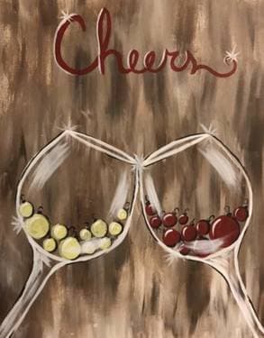 Cheers to the New Years - Paint and sip event at AMF Bowling in CHESAPEAKE, VA - PaintNite.com