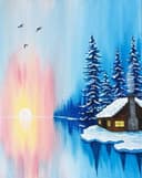 Winter Cabin Sunrise thumbnail view