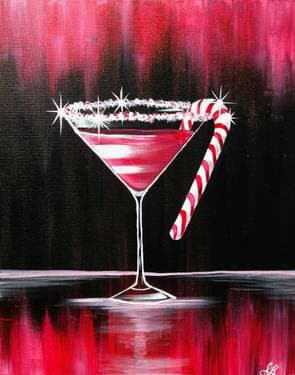 Christmas Cosmo - Paint and sip event at Annies sur le Lac in Sainte-Anne-de-Bellevue, QC - PaintNite.com