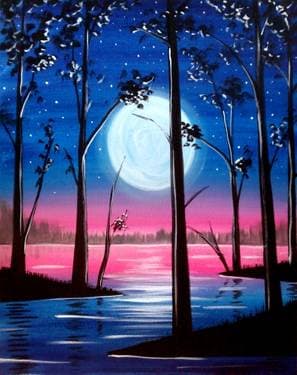 Starry Moonlight - Paint and sip event at Ship Creek Brewing Company in ANCHORAGE, AK - PaintNite.com