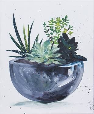 Simple Succulents - Paint and sip event at Jeffrey's Restaurant and Lounge in Winnipeg, MB - PaintNite.com
