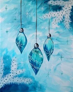 Icy Blue Ornaments - Paint Nite event in toronto, ON