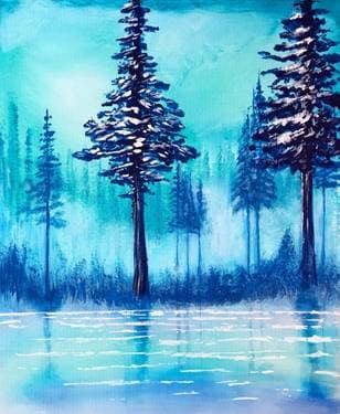 Frosted Forest - Paint Nite event in Pointe-Claire, QC
