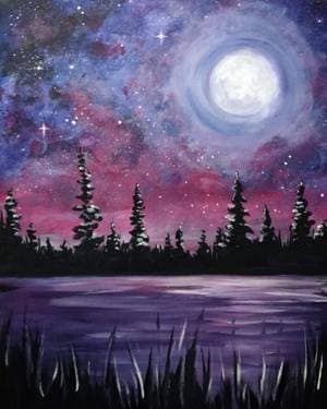Galaxy Lake II - Paint and sip event at Ultimate Laser Tag in Mississauga, ON - PaintNite.com