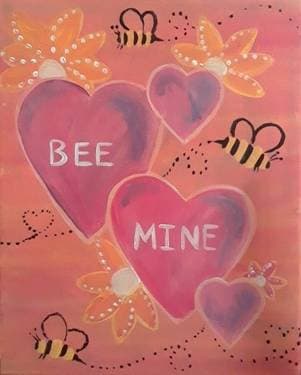 Hearts Bee Mine - Paint and sip event at Birchwood Grill in Kenosha, WI - PaintNite.com