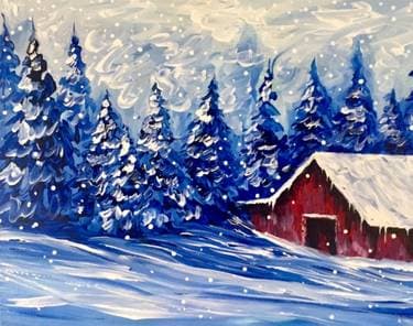 A Northern Winter - Paint Nite event in Calgary, AB