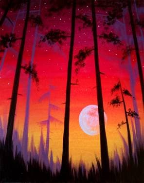 Rising Moon II - Paint and sip event at Sonoma Harvest Winery in Fairfield, CA - PaintNite.com