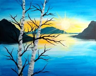 Morning Lake Glow - Paint and sip event at The Pickle Barrel in Brampton, ON - PaintNite.com