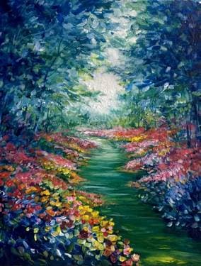 Garden Path of Colors - Paint and sip event at Madison's 1212 in Calgary, AB - PaintNite.com