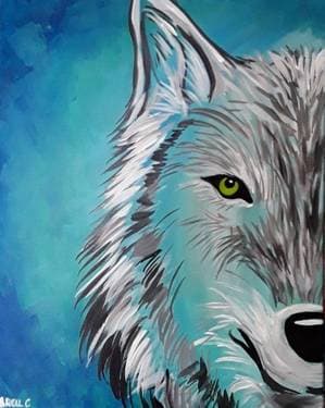 Howl Blue Wolf - Paint and sip event at Winks Eatery in London, ON - PaintNite.com