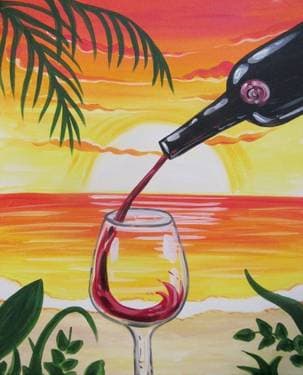 Beachin and Wining - Paint and sip event at Vertical Wine Bistro Pasadena in Pasadena, CA - PaintNite.com