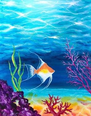 On The Ocean Floor - Paint and sip event at Mountain Mike's Pizza in sa, CA - PaintNite.com