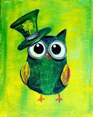 Owl Be Lucky - Paint and sip event at Gallo Colombian Restaurant in Patchogue, NY - PaintNite.com