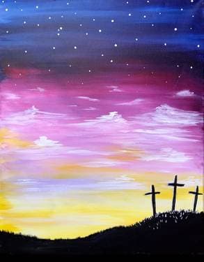 Calvaria Crosses - Paint and sip event at Friscos Grill and Pub in Cuba, MO - PaintNite.com