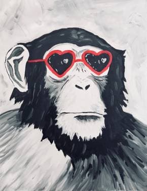 Monkey Love - Paint and sip event at O'malley's Sports Pub in Mountain View, CA - PaintNite.com