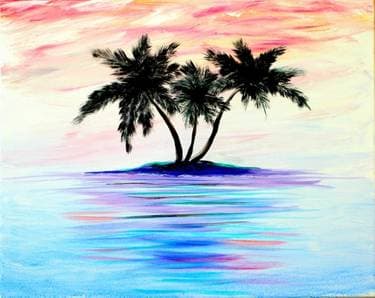 Calm Palms - Paint and sip event at TOP GOLF - Roseville, CA in Roseville, CA - PaintNite.com