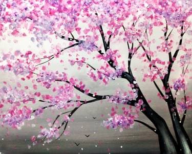 Sky Full of Blossoms - Paint and sip event at Smokeshow BBQ and Brew in TORONTO, ON - PaintNite.com