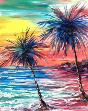 Pink Sand Paradise II - Paint and sip event at Novotel Toronto Centre in Toronto, ON - PaintNite.com
