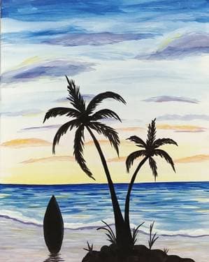 Tropical Surf - Paint Nite event in Garden Grove, CA