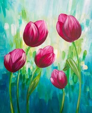 Springtime Tulips - Paint and sip event at Famoso Neapolitan Pizzeria - Magrath in Edmonton, AB - PaintNite.com