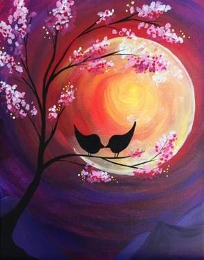 Sunset Kisses - Paint and sip event at Village Brewery in Calgary, AB - PaintNite.com
