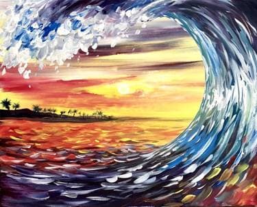 Sunset Sea Curl - Paint and sip event at Vivianos (Fenton) in Fenton, MO - PaintNite.com
