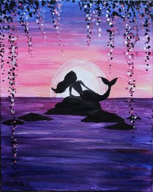 Mermaid's Lagoon - Paint and sip event at Sidelines Sports Bar & Grill - Glen Burnie in Glen Burnie, MD - PaintNite.com