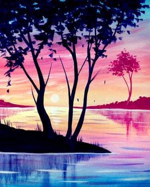 Summer Trees - Paint and sip event at Rendezvous Pub in Langley, BC - PaintNite.com