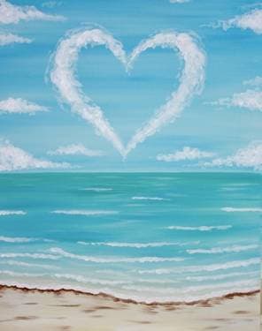 A Heart in the Clouds - Paint and sip event at The Cinders Bar in Sacramento, CA - PaintNite.com