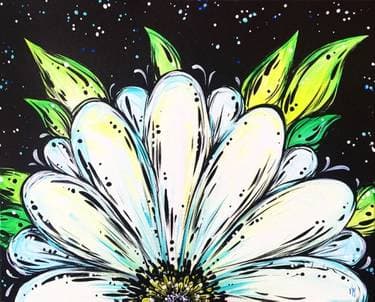 Beautiful White Daisy - Paint and sip event at Stockman's Bar in Layton, UT - PaintNite.com