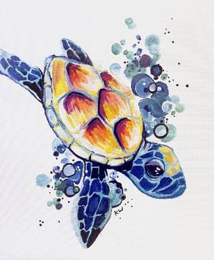 Bubbles The Turtle - Paint and sip event at The Irish Exit in New York, NY - PaintNite.com