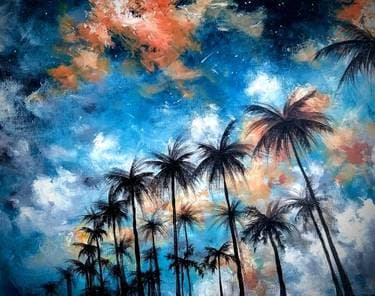 Cali Vibes - Paint and sip event at Walkers Hookah Cafe in FAYETTEVILLE, NC - PaintNite.com