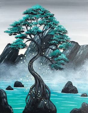 Misty Mountain Magic - Paint and sip event at Rec Room Royalmount in Mont-Royal, QC - PaintNite.com