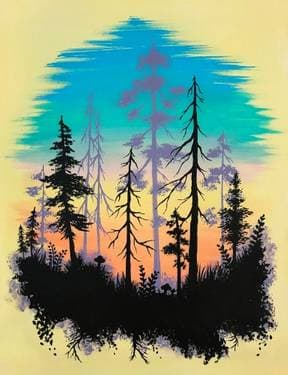 Postcard Forest - Paint Nite event in Markham, ON