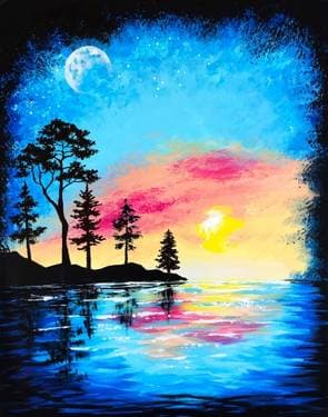 Moonrise Dawn - Paint and sip event at Elixir Lounge in Holladay, UT - PaintNite.com