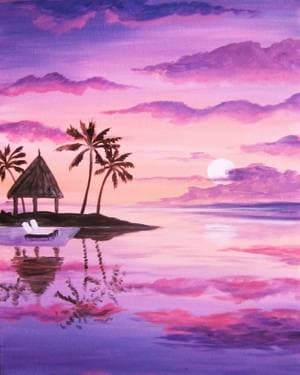 Escaped to Paradise - Paint and sip event at Koy in Boston, MA - PaintNite.com
