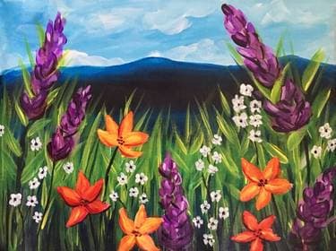 Field of Wild Flowers - Paint and sip event at Dave & Busters in Roseville, CA - PaintNite.com