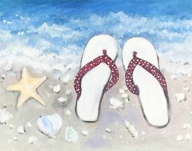 Seaside Flip Flops - Paint and sip event at BROTHERS TAPHOUSE in Lincoln, CA - PaintNite.com