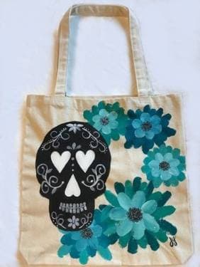 Skull-Lovely Tote Bag - Paint and sip event at Community Festival Foundation in Surprise, AZ - PaintNite.com