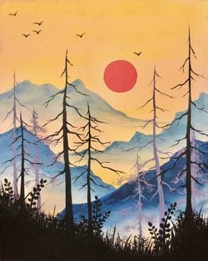 Blood Moon Mountain - Paint and sip event at The Twin Otter Pub in Edmonton, AB - PaintNite.com