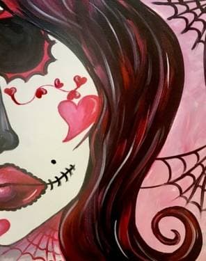 Skull Queen Of Hearts - Paint Nite event in Chico, CA
