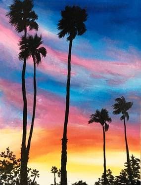 Palm Desert Sunset - Paint and sip event at Kelseys Grandpark in MISSISSAUGA, ON - PaintNite.com