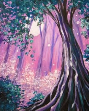Moonlit Forest Canopy - Paint Nite event in Brampton, ON