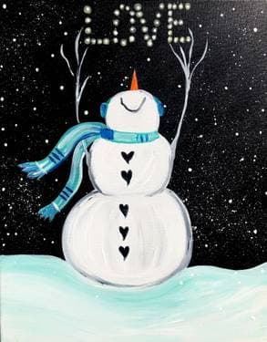 Winter Snowman Love - Paint and sip event at Hotel MdR in Marina Del Rey, CA - PaintNite.com