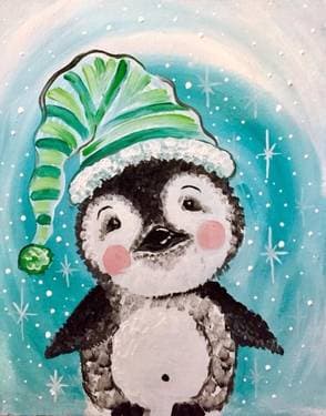 Fuzzy Baby Penguin - Paint and sip event at IKEA Winnipeg  in Winnipeg, MB - PaintNite.com